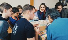 csapat, fiatalok, kvíz, fiúk, lány