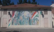 Falfestmény az iskola udvarán