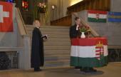 Daniel Reuter és Michna Krisztina lelkészek az ökumenikus istentiszteletet vezetve