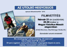 Meghívó "Az utolsó hegycsúcs" c. film vetítésére