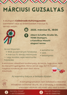 márciusi guzsalyas est a Csöbörcsök Kultúregyesület szervezésében