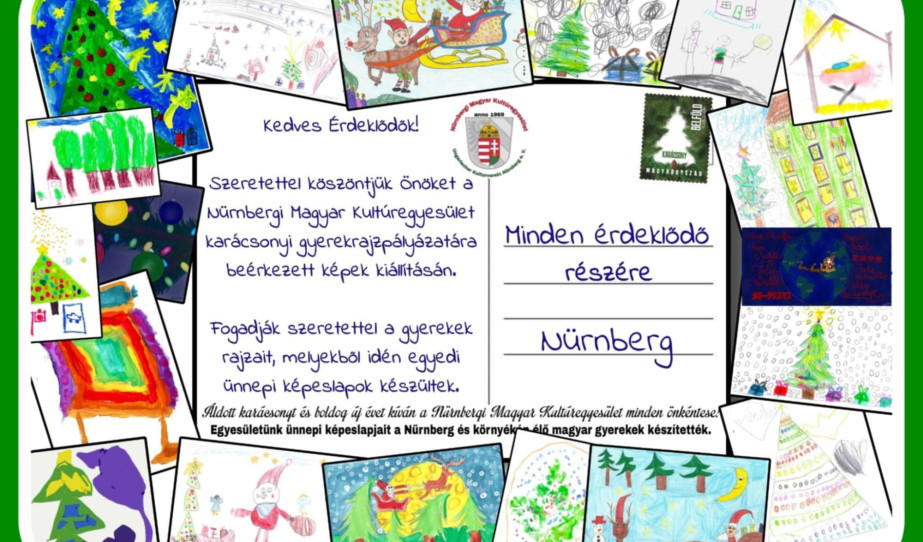 A Nürnbergi Magyar Kultúregyesület karácsonyi gyermekrajzpályázatára beérkezett képek kiállítása.