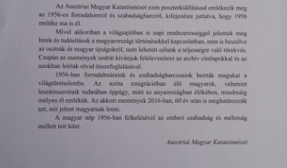 „1956 a sajtóban” című kiállítás 