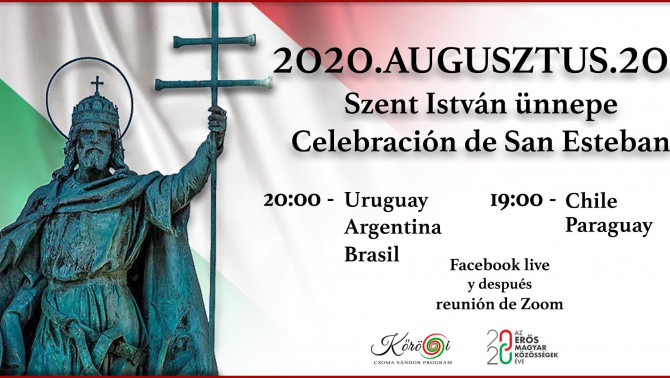 A dél-amerikai magyarság számára szervezett Szent István napi online ünnepség meghívója