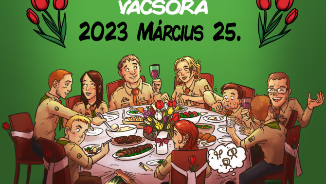 cserkész, vacsora, március