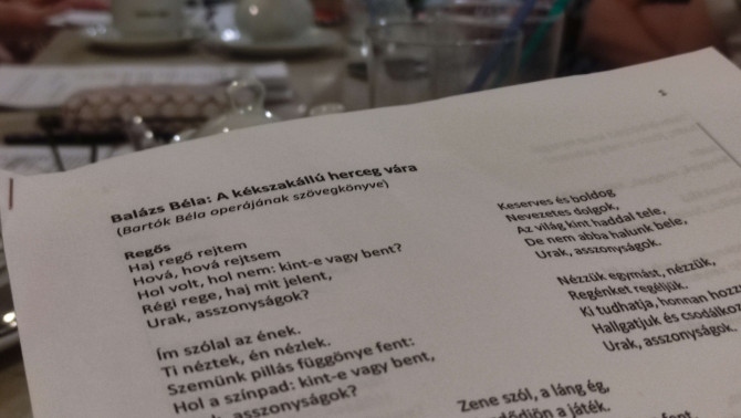A kékszakállú herceg vára szövegkönyv