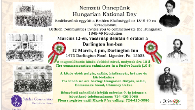 MEGHÍVÓ Március 15. Ligonier. Bethlen Közösség Március15_Ligonier_Bethlen_Közösség