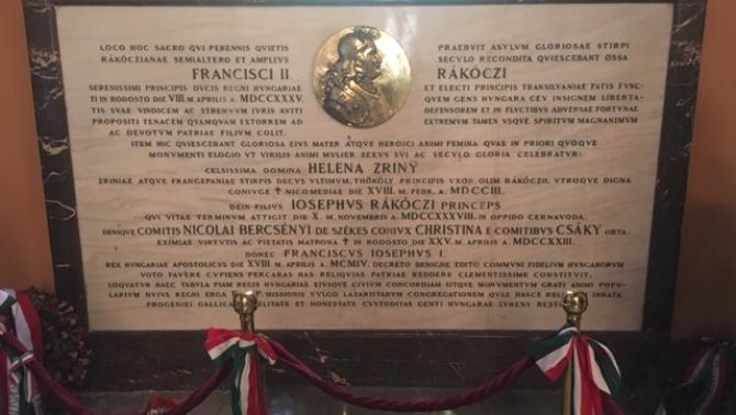 II. Rákóczi Ferenc, Zrínyi Ilona és Rákóczi József sírköve