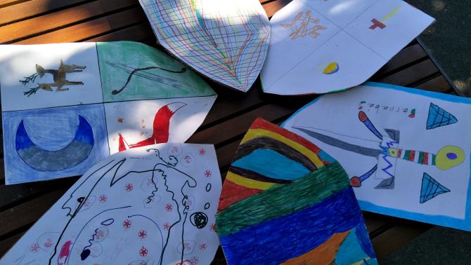 cserkésztáborban készült pajzsok